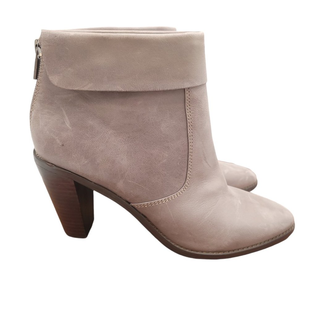 Lucky Brand  Nycott Ankle Boots Bootie Womens Size 10 M Gray Leather Heeled